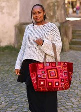 THE MOSHI - BOLSO TERCIOPELO XXL - look por capas SHOPPER - BOLSO DE MANO - rojo