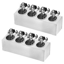 Soporte para utensilios comerciales 2 piezas para restaurantes, buffets, 4 agujeros