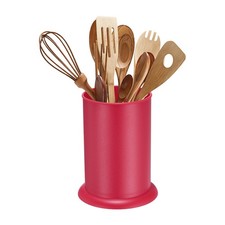 Soporte para Utensilios de Cocina 5x6.5", Soporte para Utensilios de Plástico para Cubiertos, Rosa