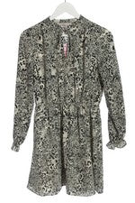 Vestido manga larga H&M talla 38 lana blanco negro casual