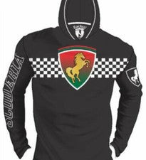 Camiseta de hombre de algodón manga larga con capucha, corte ajustado, elástica S M L... A16.