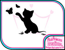 Pegatina de vinilo para pared de coche Kitten Butterfly A decoración del hogar computadora portátil ventana calcomanía