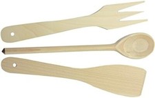 Juego de cocina de madera 3 herramientas mezcladoras para hornear utensilios espátulas juego surtido