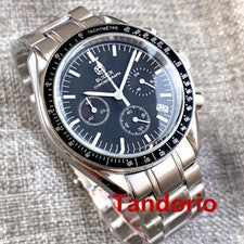 Reloj Cronógrafo Bliger 40mm Cuarzo Completamente Funcional Esfera Negra Cierre Plegable