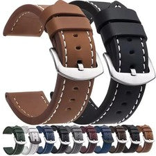 Correa de reloj de cuero clásica correa deportiva liberación rápida hebilla de acero 18 mm 20 mm 22 mm