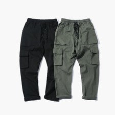 Pantalones cargo estilo retro japonés para hombre Pantalones rectos de varios bolsillos informales L