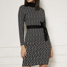 Nuevo con etiquetas Vestido New York & Company Eva Mendes Negro Tejido Cinturón Para Mujer Talla S NUEVO $89.95