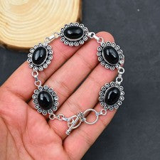 Pulsera de joyería de plata esterlina 925 hecha a mano con piedras preciosas ...