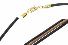 Oro brillante - Collar de cuero Roma 3mm - Selección de colores - VS191 Pinza de Langosta 38-100