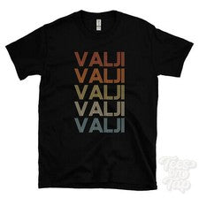 CAMISETA VALJI ESTILO RETRO REPETIDO Hombre y Mujer Novedad Genial Nombre Regalo