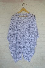 Vestido corto caftán estampado indio 100 % algodón 100 % sin tarifas✅0 % carga SK-21