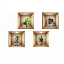 Pegatinas decorativas arte vinilo 3D interior planta decoración hogar diseño realista