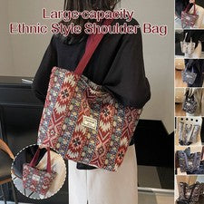 Bolso de Mano Estilo Étnico de Gran Capacidad para Mujer Moda Bolso de Hombro Bolso de Mano