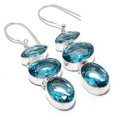 Pendiente de joyería de plata esterlina 925 hecho a mano con piedras preciosa...