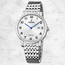 Festina Reloj de Hombre Acero Inoxidable Plata Hecho en Suiza Pulsera UF20018 /