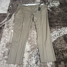 Pantalón de vestir Joseph Abboud Survival 2.0 lana para hombre caqui 48 dobladillo crudo nuevo con etiquetas