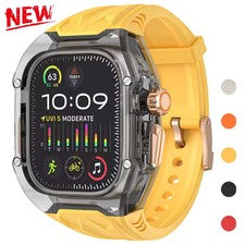 Funda PC Transparente Banda Silicona Mod Kit Para Apple Watch Ultra 11 10 9 8 7 6 SE