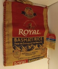 BOLSO DE MANO Arroz Basmati Blanco Real, Bolso de 20 Libras BOLSO DE MANO, ¡Cartera con Cremallera y Etiqueta!!