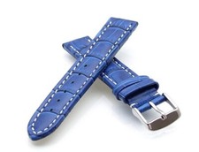 Correa de reloj cocodrilo modelo Solothurn azul real 22 mm