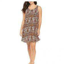 Vestido Columpio TAYLOR AND SAGE *NUEVO CON ETIQUETAS* Talla S Estampado de Leopardo Verano Mafia Esposa Glamour