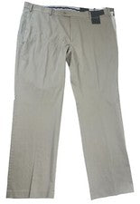 Pantalones Saks Fifth Avenue para hombre talla 42x31 caqui Tessuti Sondrio tela italiana nuevos con etiquetas