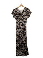 Maxivestido mujer MORE & MORE talla 36 negro estampado floral fruncido ocio