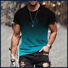 Moda y Moda Nueva Camiseta Hombre Estampado 3D Gradiente Impreso Top Verano