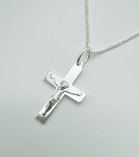 Collar de plata esterlina 925 maciza con colgante de cruz crucifijo de 14 mm 22 pulgadas NUEVO