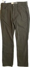 NUEVO Talla 34 X 32 Para hombres ROWM Denim Estilo Informal Lodge Pantalones Algodón Gris Verde $80