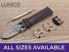 Para Reloj LONGINES Marrón Oscuro Cuero Genuino Correa Correa Hebilla Cierre Hombre Pin