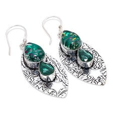 Pendiente de joyería de plata esterlina 925 hecho a mano con piedras...