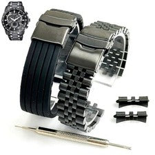Correa de reloj de repuesto de acero y silicona para Citizen AT4007-54E E650-S075165