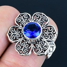 Anillo de joyería de plata esterlina 925 hecho a mano con piedras preciosas d...