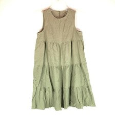 Vestido Lapentry Para Mujer Pequeño Verde Ejército Vestido Sin Mangas en Niveles