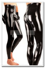Leggings de látex cintura alta entrepierna bolsa estilo 2 vías cremallera delgada personalizada E109