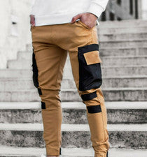 Hombres Informales Nuevos Multi-Bolsillo Empalme Deportes Juvenil Moda Pequeños Pantalones