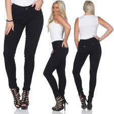Pantalones de tubo ajustados vaqueros de cadera pantalones mujer jeggings slim fit pantalones de tela elásticos