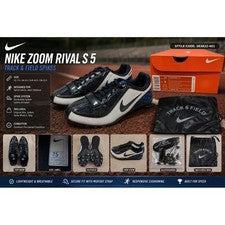 Nike Zoom Rival S Picos de Atletismo Negro Blanco Azul 316536-001 Hombres 7.5 Mujeres 9