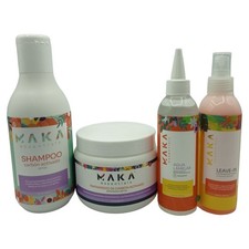 KIT DE CUIDADO DEL CABELLO MAKA DESINTOXICACIÓN CARBÓN CHAMPÚ MASCARILLA LAMINAR SIN ENJUAGUE