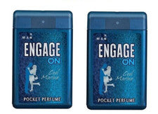 2 x Perfume de Bolsillo Marino Engage On Cool Hombres Piel Fresca Amigable Larga Duración 18 ml