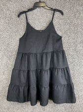 Mini Vestido Nasty Gal Para Mujer Talla 4 Negro En Niveles Correas Espalda Abierta Informal Divertido NUEVO