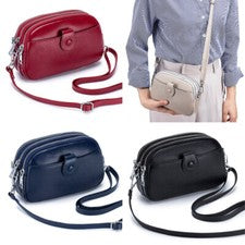 Bolso Bandolera de Cuero Genuino para Mujer de Moda Bolso para Teléfono Móvil EE. UU.