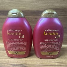 Juego de champú y acondicionador OGX anti-rotura + aceite de queratina 13 oz cada uno