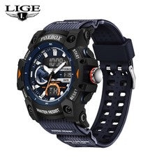 Reloj Hombre Reloj Deportivo Reloj Cuarzo LED Digital Luminoso Fecha 5ATM Impermeable