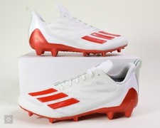 Botines de fútbol Adidas Adizero 12.0 Miami Hurricanes PE blancos para hombre talla 12-13