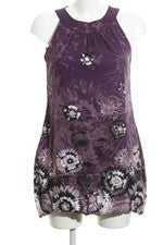 Zero Ballonkleid Damen Freizeitkleid Blumenmuster Baumwolle Lila Gr. 34