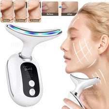 Masajeador Lifting Facial Cuello Antiarrugas Piel Tensor Luz LED Herramienta de Belleza