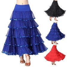Malla de lentejuelas de baile moderno flamenco para mujer