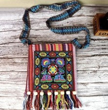 Mujer Moda Boho Hippie Flecos Bordados Hombro Bandolera Bolso Cartera