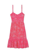 PEP - Vestido midi estampado sin mangas para mujer - XL - Coral rosa